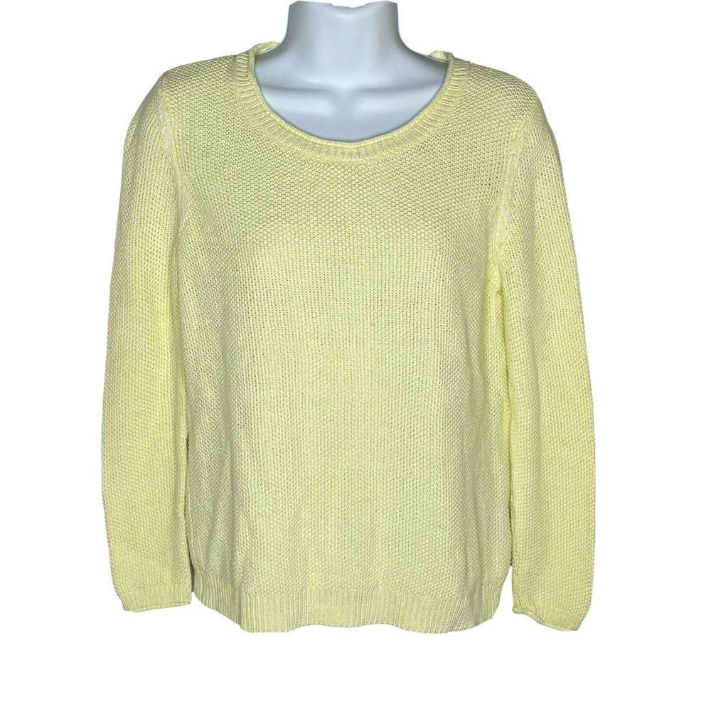 𝅺SOFT Joie Yellow Textured Pullover Sweater XS Linen Cotton